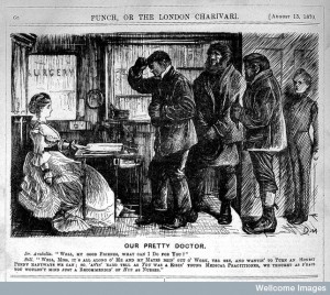 L0004377 Cartoon: 'Our pretty doctor' by Geral du Maurier, 1870
